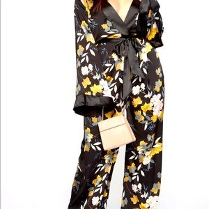 Floral wide leg jumpsuit